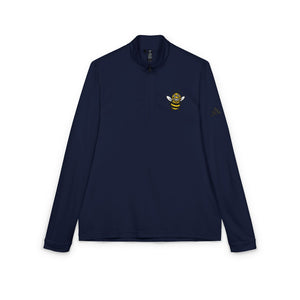 Happy Bee Embroidered Adidas Quarter-Zip Pullover-Buzzworthy, LLC