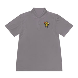 Wine Bee Men's Sport Polo Shirt-Buzzworthy, LLC