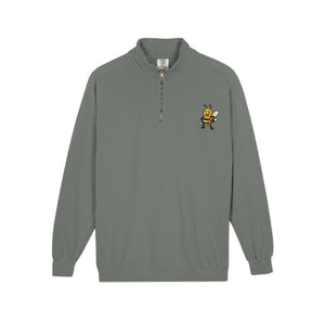 Football Bee Quarter-Zip Sweatshirt-Buzzworthy, LLC
