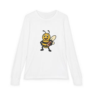Football Bee Youth Long Sleeve Tee-Buzzworthy, LLC