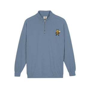 Football Bee Quarter-Zip Sweatshirt-Buzzworthy, LLC