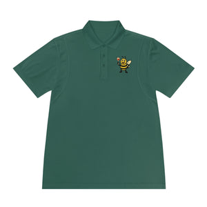 Wine Bee Men's Sport Polo Shirt-Buzzworthy, LLC