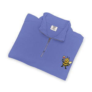 Wine Bee Quarter-Zip Sweatshirt-Buzzworthy, LLC