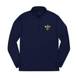 Happy Bee Embroidered Adidas Quarter-Zip Pullover-Buzzworthy, LLC