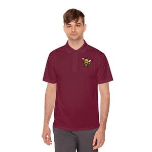 Wine Bee Men's Sport Polo Shirt-Buzzworthy, LLC