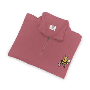 Soccer Bee Quarter-Zip Sweatshirt-Buzzworthy, LLC