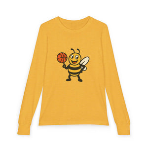 Basketball Bee Youth Long Sleeve Tee-Buzzworthy, LLC