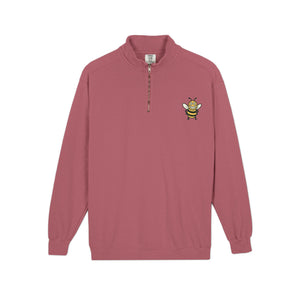 Happy Bee Quarter-Zip Sweatshirt-Buzzworthy, LLC