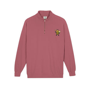 Wine Bee Quarter-Zip Sweatshirt-Buzzworthy, LLC