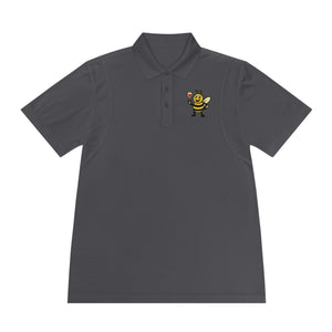 Wine Bee Men's Sport Polo Shirt-Buzzworthy, LLC