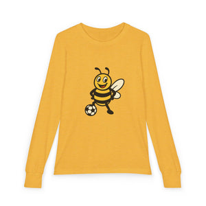 Soccer Bee Youth Long Sleeve Tee-Buzzworthy, LLC