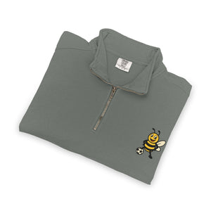 Soccer Bee Quarter-Zip Sweatshirt-Buzzworthy, LLC