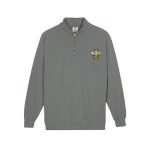 Happy Bee Quarter-Zip Sweatshirt-Buzzworthy, LLC