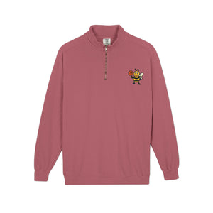 Basketball Bee Quarter-Zip Sweatshirt-Buzzworthy, LLC