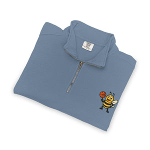 Basketball Bee Quarter-Zip Sweatshirt-Buzzworthy, LLC
