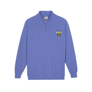 Happy Bee Quarter-Zip Sweatshirt-Buzzworthy, LLC
