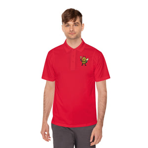 Wine Bee Men's Sport Polo Shirt-Buzzworthy, LLC