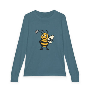 Golf Bee Youth Long Sleeve Tee-Buzzworthy, LLC