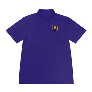 Wine Bee Men's Sport Polo Shirt-Buzzworthy, LLC