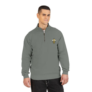 Happy Bee Quarter-Zip Sweatshirt-Buzzworthy, LLC