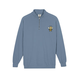 Happy Bee Quarter-Zip Sweatshirt-Buzzworthy, LLC