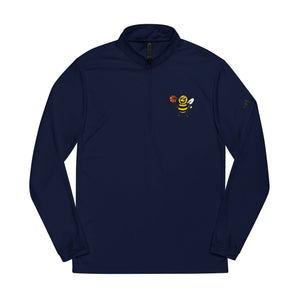 Basketball Bee Embroidered Adidas Quarter-Zip Pullover-Buzzworthy, LLC