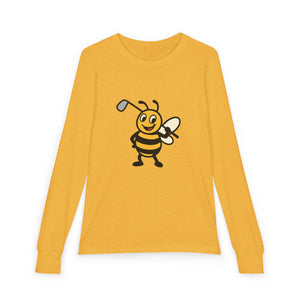 Golf Bee Youth Long Sleeve Tee-Buzzworthy, LLC