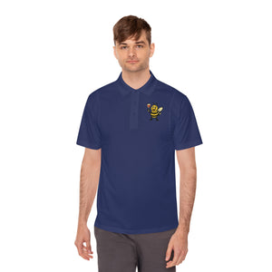 Wine Bee Men's Sport Polo Shirt-Buzzworthy, LLC